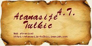 Atanasije Tulkić vizit kartica